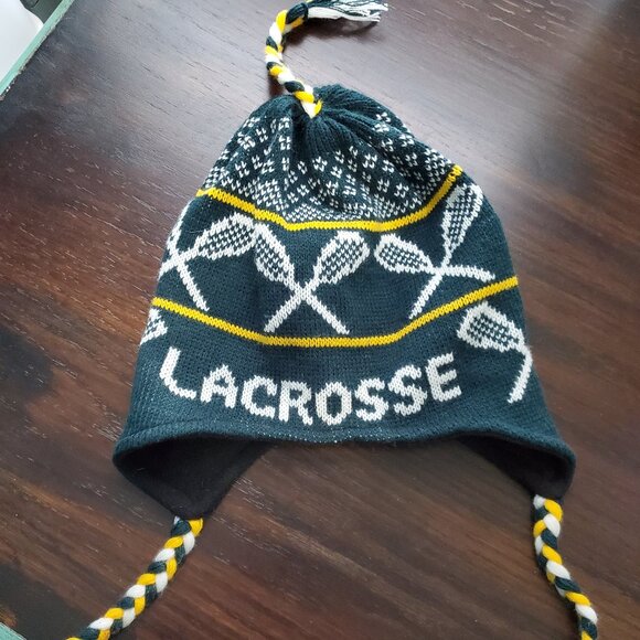 Lacrosse Green & Gold Ski / Winter hat with fleece ear covering - Picture 1 of 7